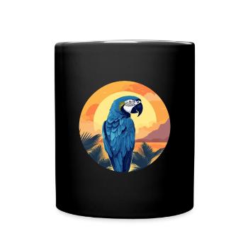 Blue and gold macaw - Full Colour Mug - black - Front