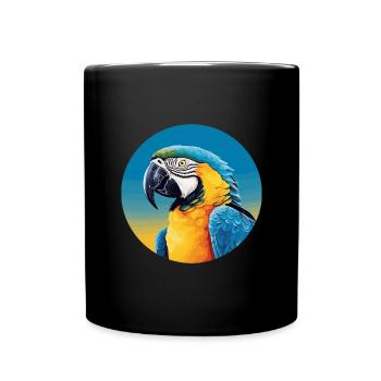 Blue and gold macaw - Full Colour Mug - black - Front