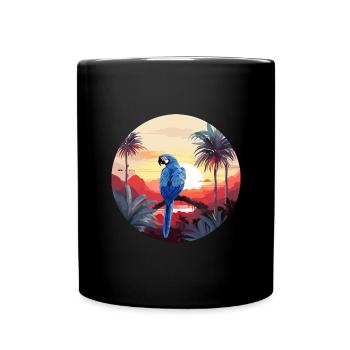 Hyacinth Macaw - Full Colour Mug - black - Front