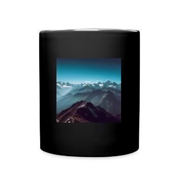 Berglandschaft - Tasse einfarbig - Schwarz - Vorne