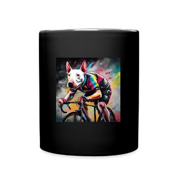 English Bull Terrier Racing Cyclist Team Colours - Full Colour Mug - black - Front