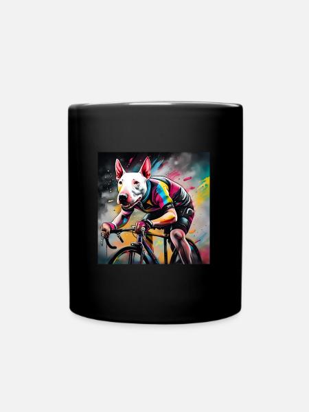 English Bull Terrier Racing Cyclist Team Colours - Full Colour Mug - black