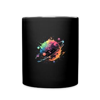 Planeten - Tasse einfarbig - Schwarz - Vorne
