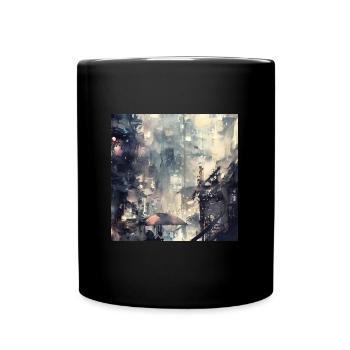 Tokyo City Art 2 - Tasse einfarbig - Schwarz - Vorne