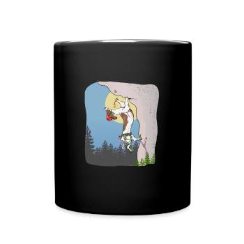 Dog Rock Climbing - Tasse einfarbig - Schwarz - Vorne