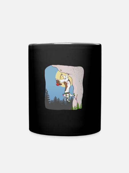 Dog Rock Climbing - Full Colour Mug - black