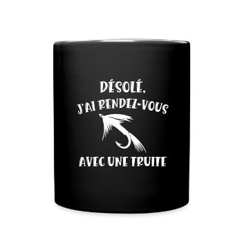 rendez-vous avec une truite - Mug uni - noir - Devant