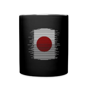 Drapeau du Japon utilisé Look Nihon drapeau japonais - Mug uni - noir - Devant