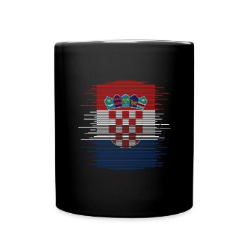 Drapeau de la Croatie Adriatique Zagreb Drapeau croate - Mug uni - noir - Devant