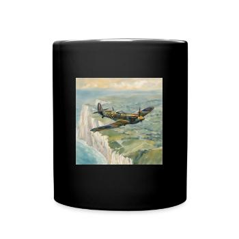 Spitfire Avion britannique de la 2e Guerre mondiale - Mug uni - noir - Devant