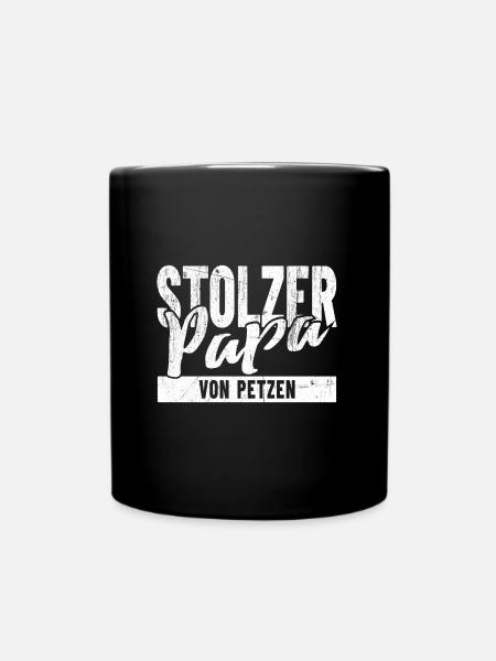 Stolzer Papa von Petzen - Tasse einfarbig - Schwarz