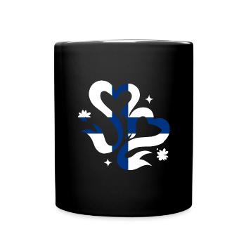 Finnland Flagge Suomi Finnische Fahne Used Look - Tasse einfarbig - Schwarz - Vorne