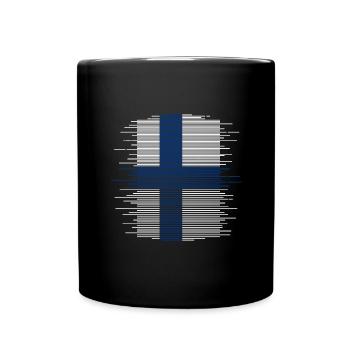 Drapeau de la Finlande Suomi Drapeau finlandais Look utilisé - Mug uni - noir - Devant