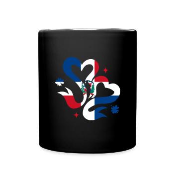 Frankreich Flagge Used Look Französische Fahne - Tasse einfarbig - Schwarz - Vorne