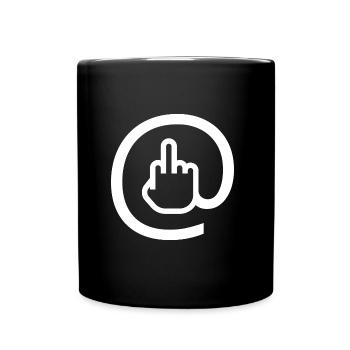 Mittelfinger / Stinkefinger für Nerds - Tasse einfarbig - Schwarz - Vorne