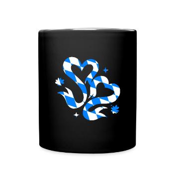 Bavaria Flag Hearts Bavarian Flag Vintage Heart - Full Colour Mug - black - Front