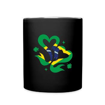 Flag of Brazil Flag of South America - Full Colour Mug - black - Front