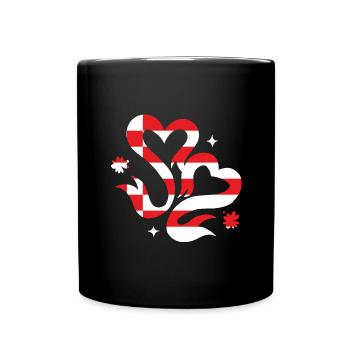 Bremen Flagge Bremer Fahne Herz - Tasse einfarbig - Schwarz - Vorne