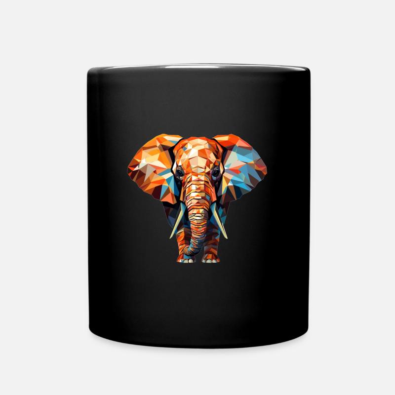 Illustration Elefant - Tasse einfarbig - Schwarz