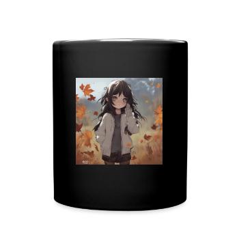 EMO Girl in the Woods, ANIME - Full Colour Mug - black - Front