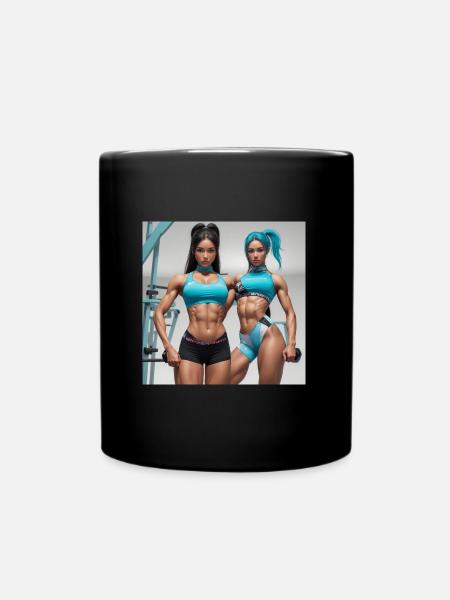 Réalité absolue Belle fille entraîneur de fitness - Mug uni - noir