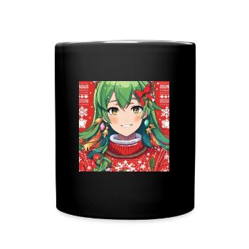 ugly Christmas sweater, anime - Full Colour Mug - black - Front