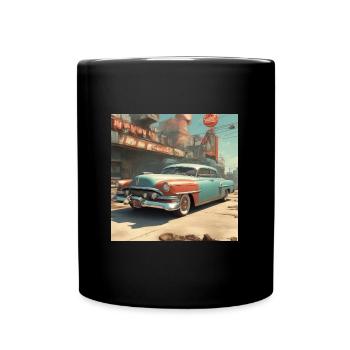 retro-futurism,1950s,lowpoly,artwork,scetch - Full Colour Mug - black - Front