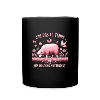 Citation sur les moutons, tee shirt femme mouton - Tasse einfarbig - Schwarz - Vorne