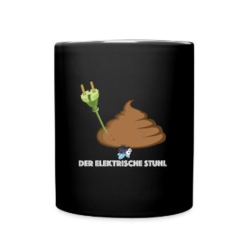 Der elektrische Stuhl | Fliege, lustige Sprüche - Tasse einfarbig - Schwarz - Vorne