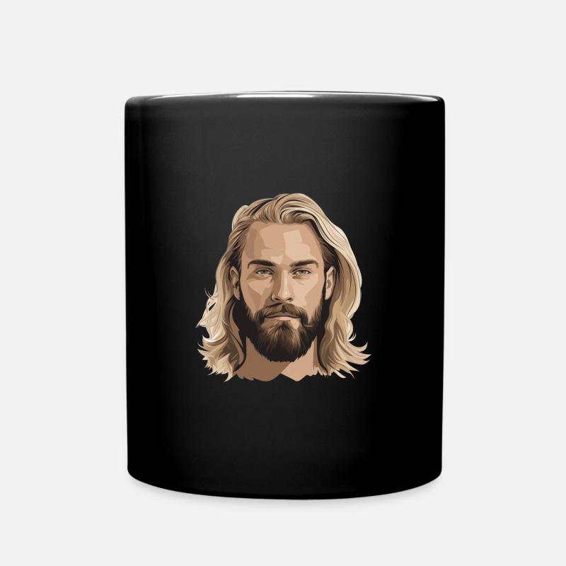 Blonder Mann mit Bart - Tasse einfarbig - Schwarz