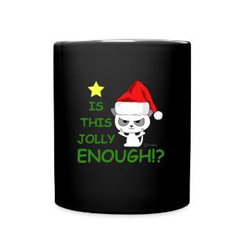Is that cheerful enough? | Christmas, Cat - Full Colour Mug - black - Front