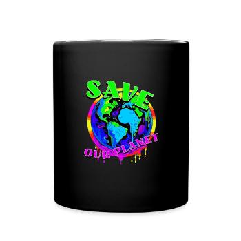 Save the planet - Tasse einfarbig - Schwarz - Vorne
