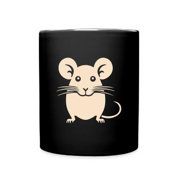 Illustration de souris joyeuse - Mug uni - noir - Devant