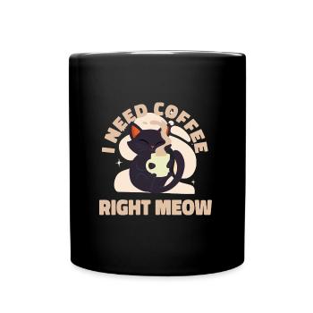 Coffee Cats Cozy Vibes – Cat Home Kaffee Hygge - Tasse einfarbig - Schwarz - Vorne