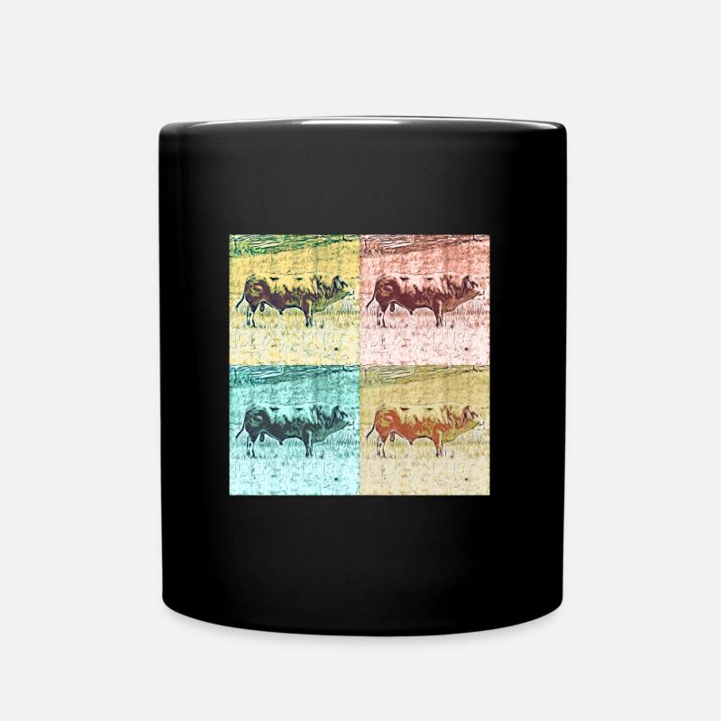 Taureau Forêt-Noire, Taureau, Collage - Mug uni - noir