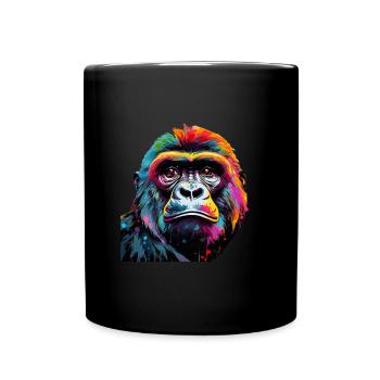 Pop Art Gorilla - Full Colour Mug - black - Front