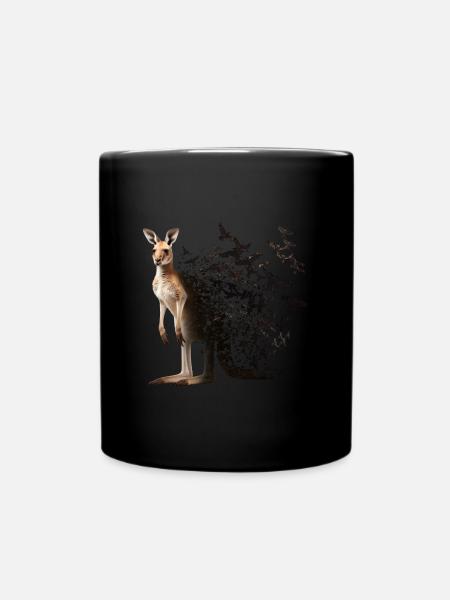 Känguru - Tasse einfarbig - Schwarz