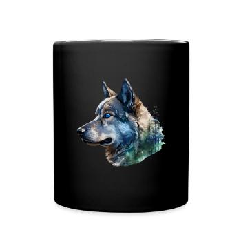 Akita - Tasse einfarbig - Schwarz - Vorne