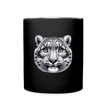 Snow Leopard Leopard White Leopard - Full Colour Mug - black - Front