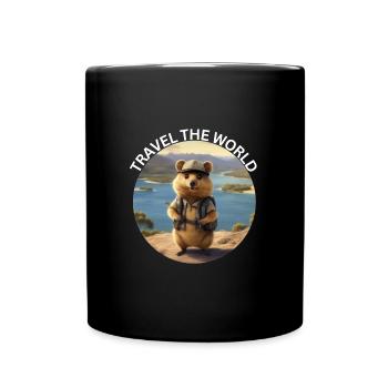 Quokka Petit Kangourou sur la route - Mug uni - noir - Devant