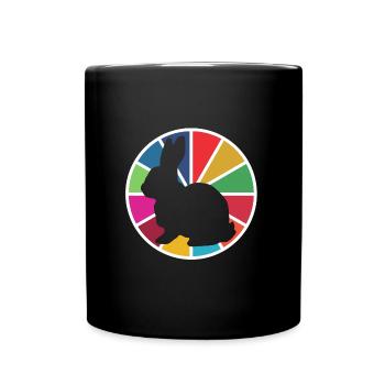 Osterhase | Farben, Ostern, Osterei, Osterfest - Tasse einfarbig - Schwarz - Vorne
