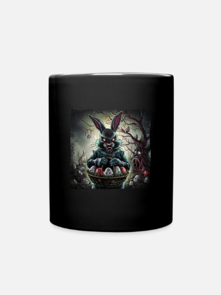 Horror Osterhase & Zombie Ostereier - Tasse einfarbig - Schwarz