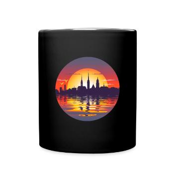 Kiel Skyline - Full Colour Mug - black - Front
