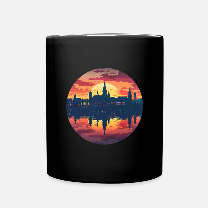 Leipzig Skyline - Tasse einfarbig - Schwarz