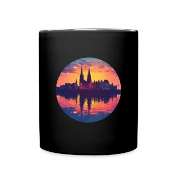 Lübeck Skyline - Full Colour Mug - black - Front