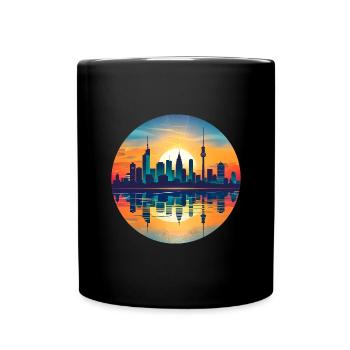 Leverkusen Skyline - Tasse einfarbig - Schwarz - Vorne