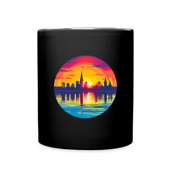 Ludwigshafen Skyline - Full Colour Mug - black - Front