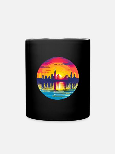 Ludwigshafen Skyline - Tasse einfarbig - Schwarz