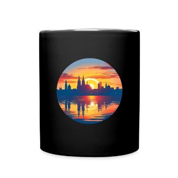 Magdeburg Skyline - Full Colour Mug - black - Front