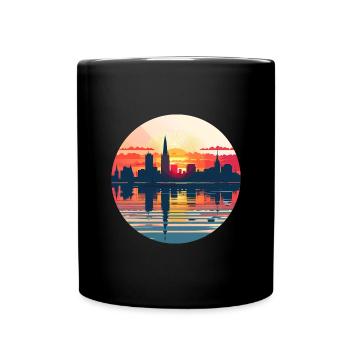 Moers Skyline - Tasse einfarbig - Schwarz - Vorne
